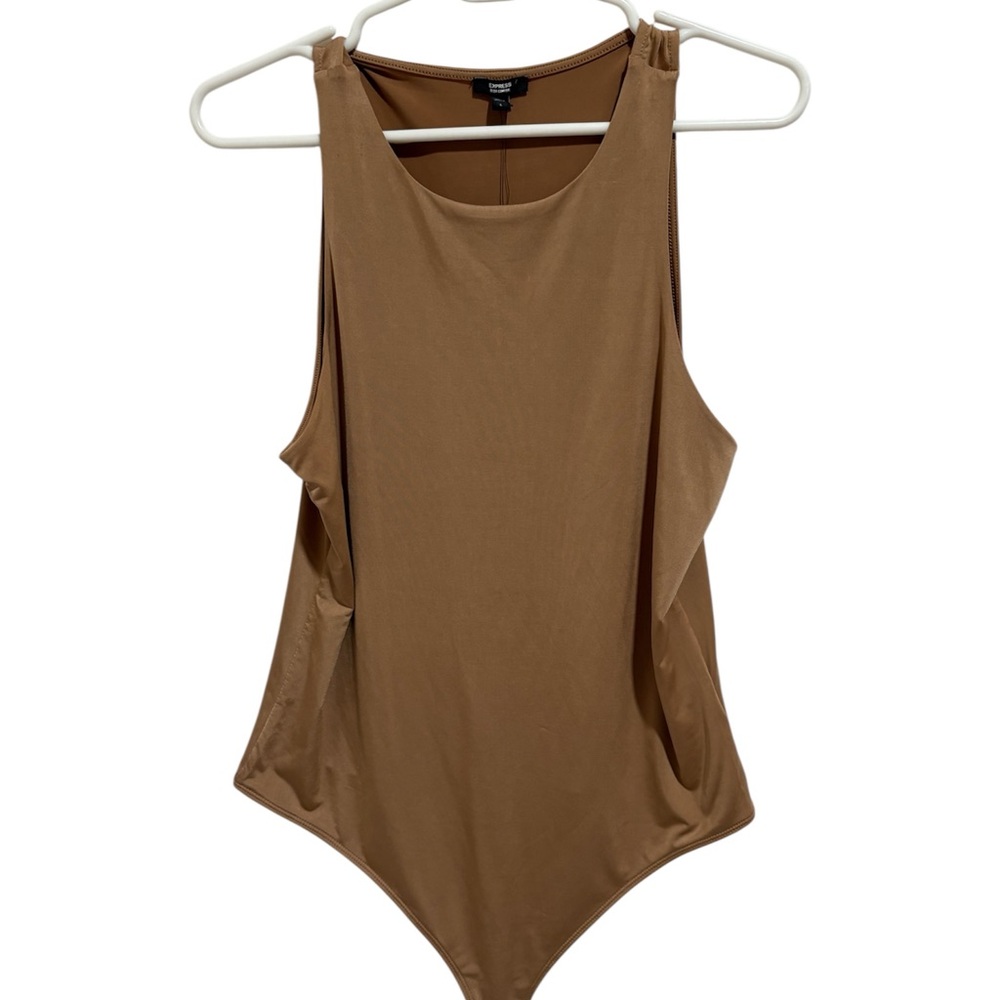 Express Camel Sleeveless Bodysuit